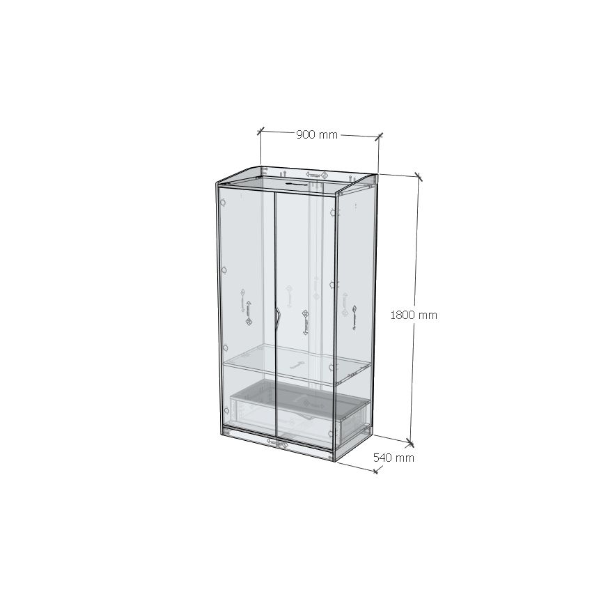  HAPPY FURNITURE , Tủ quần áo 2 cánh mở - WINNI , TCM_156 , 90cm x 54cm x 180cm 