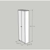  HAPPY FURNITURE , kệ sách 6 tầng 2 cửa mở - CATY , KSA_004 , 60cm x 30cm x 189cm 