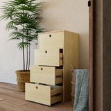  HAPPY FURNITURE , Gỗ tự nhiên , Tủ lưu trữ 4 ngăn kéo gỗ Plywood - SANARI , THK_198 , 54cm x 45cm x 108cm DxRxC 