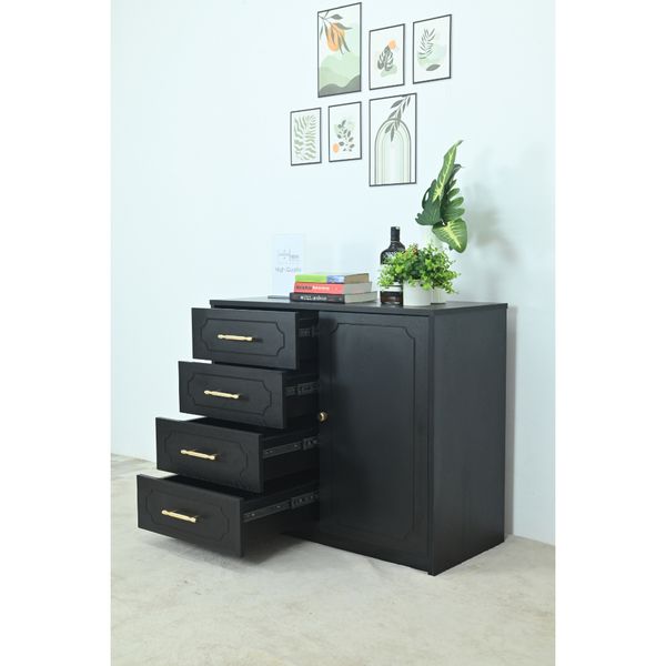  HAPPY FURNITURE , Tủ lưu trữ 4 ngăn kéo - NERIS , THK_134 , 90cm x 40cm x 75cm 