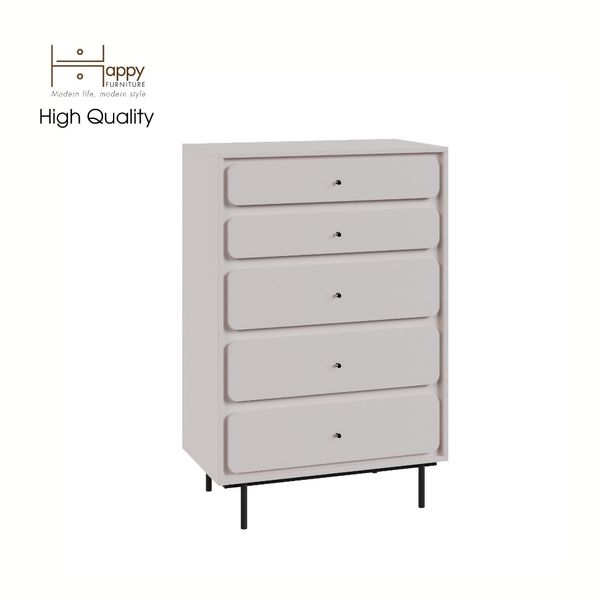  HAPPY FURNITURE , Tủ đựng đồ 5 ngăn kéo chân sắt - SWEETY , THK_082 , 80cm x 45cm x 120cm 
