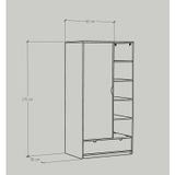  HAPPY FURNITURE , Tủ quần áo 1 cửa mở - CIRCLE , TCM_072 , 90cm x 56cm x 176cm 