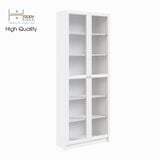  HAPPY FURNITURE , kệ sách 6 tầng cửa kính - CATY , KSA_010 , 80cm x 30cm x 202cm 