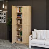  HAPPY FURNITURE , Kệ sách 6 tầng 2 cửa mở - CATY , KSA_058 , 80cm x 30cm x 202cm 