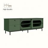  HAPPY FURNITURE , Kệ TV 2 cánh lùa 2 ngăn kéo chân sắt - SISEEL , KTV_053 , 160cm x 40cm x 53cm 
