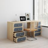  HAPPY FURNITURE , Bàn làm việc 8 ngăn kéo - BANA , BAN_069 , 160cm x 55cm x75cm 