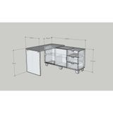  HAPPY FURNITURE , ALVA - Bàn làm việc 2 cửa lùa 3 ngăn kéo, BAN_127 , 140cm x 59cm x 72cm DxRxC 