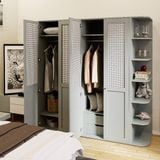  HAPPY FURNITURE , Tủ quần áo 4 cánh mở 2mx2m - ROTAN , TCM_139 , 200cm x 54cm x 200cm 