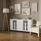  HAPPY FURNITURE , Tủ lưu trữ 4 cửa mở chân sắt - LOUIS , TCM_030 , 168cm x 36cm x 84cm 