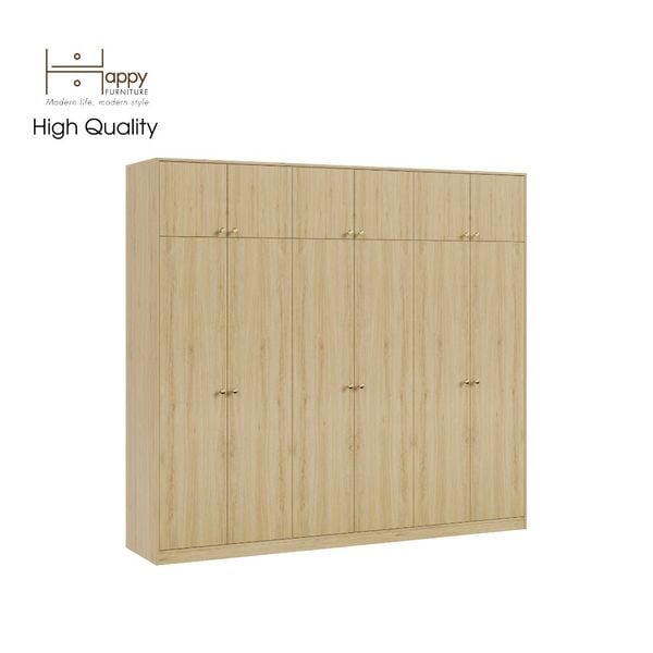  HAPPY FURNITURE , Tủ quần áo 2 ngăn kéo cỡ lớn - ELEGANT , TCM_043 , 240cm x 54cm x 220cm 