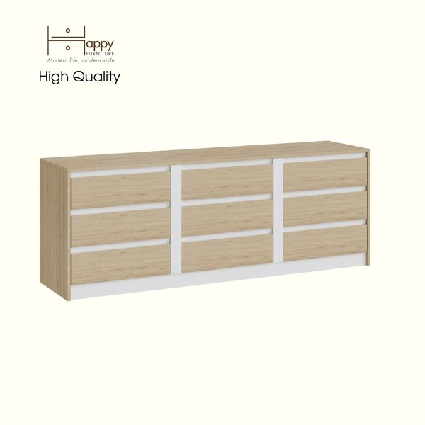  HAPPY FURNITURE , Tủ lưu trữ 9 ngăn kéo - ELIS , THK_338 , 181cm x 45cm x 66cm DxRxC 