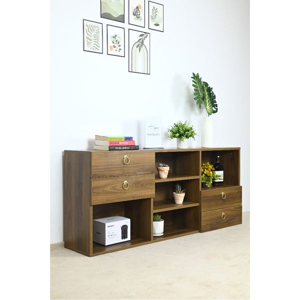  HAPPY FURNITURE , Tủ trang trí 4 hộc kéo - WESLEY , THK_048 , 140cm x 30cm x 60cm 