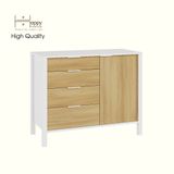  HAPPY FURNITURE , Tủ lưu trữ 4 ngăn kéo 1 cứa mở - MOKA, THK_251 , 100cm x 45cm x 80cm DxRxC 