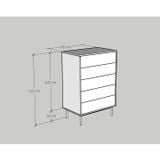  HAPPY FURNITURE , Tủ đựng đồ 5 ngăn chân sắt - BECKY , THK_031 , 80cm x 50cm x 118cm 