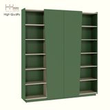  HAPPY FURNITURE , Kệ sách 2 cửa mở - VIGGO , KSA_050 , 180cm x 28cm x 200cm 