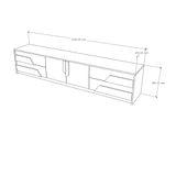  HAPPY FURNITURE , Kệ TV 4 ngăn kéo - PONIX , KTV_028 , 220cm x 40cm x 46cm 