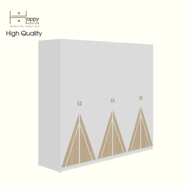  HAPPY FURNITURE , Tủ quần áo 6 cửa mở - CHARIS , TCM_122 , 220cm x 59cm x 200cm 