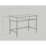  HAPPY FURNITURE , Bàn làm việc đơn chân sắt - NOMIA , BAN_038 , 110cm x 55cm x 75cm 