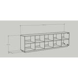  HAPPY FURNITURE , Kệ sách 2x5 - ZANE , KSA_033 , 220cm x 32cm x 62cm 