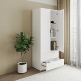  HAPPY FURNITURE ,Tủ lưu trữ 2 cửa mở 2 ngăn kéo - LAYLA , TCM_272 , 80cm x 45cm x 190cm DxRxC 