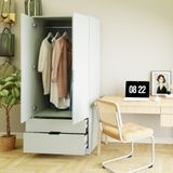  HAPPY FURNITURE , Tủ quần áo 2 cánh mở 2 ngăn kéo - MOLLY , TCM_107 , 76cm x 54cm x 176cm 