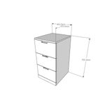  HAPPY FURNITURE , Tủ đựng đồ 3 ngăn kéo - SCANDINA , THK_102 , 40cm x 47cm x 76cm 