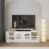  HAPPY FURNITURE , Kệ TV 4 cửa kính - NOAH , KTV_109 , 160cm x 45cm x 50cm DxRxC 