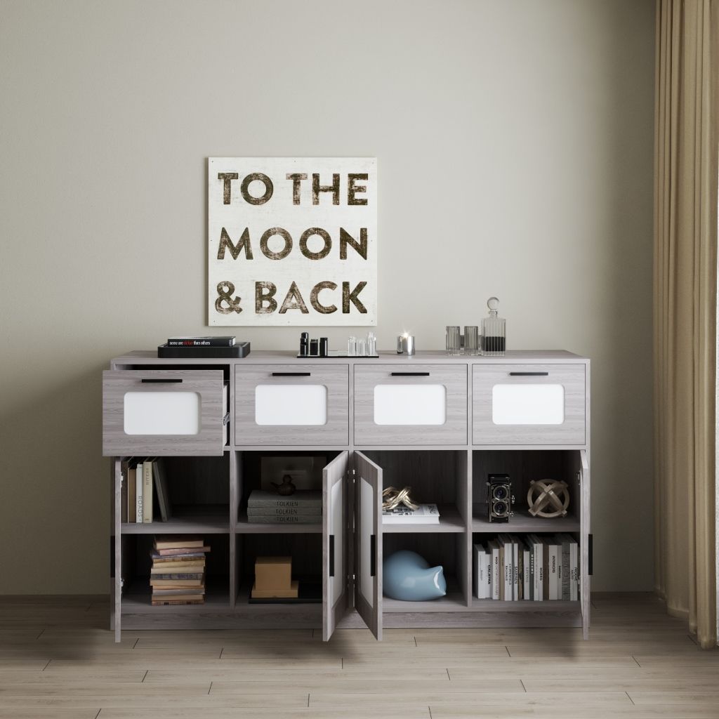  HAPPY FURNITURE , Tủ lưu trữ 4 ngăn kéo 4 cửa mở - TASY ,TLT_063 , 178cm x 50cm x 100cm DxRxC 