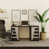  HAPPY FURNITURE , Bàn làm việc 8 ngăn kéo - PONIX , BAN_065 , 140cm x 59cm x 75cm 