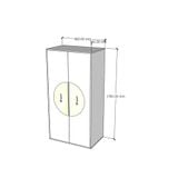  HAPPY FURNITURE , Tủ quần áo 2 cửa mở - BANA , TCM_128 , 90cm x 56cm x 176cm 