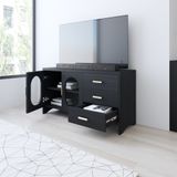  HAPPY FURNITURE , Kệ TV 2 cửa kính 3 ngăn kéo - CHEVY, KTV_077 , 120cm x 40cm x 64cm DxRxC 