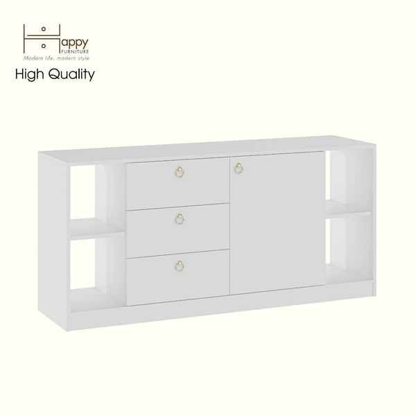  HAPPY FURNITURE , Tủ lưu trữ 3 ngăn kéo 1 cửa mở - MERI , TLT_056 , 150cm x 40cm x 70cm DxRxC 