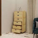  HAPPY FURNITURE , Gỗ tự nhiên , Tủ lưu trữ 6 ngăn kéo gỗ Plywood - GAMOR , THK_205 , 60cm x 40cm x 130cm DxRxC 