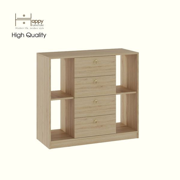  HAPPY FURNITURE , Tủ lưu trữ 4 ngăn kéo - MERI , THK_297 , 100cm x 40cm x 90cm DxRxC 