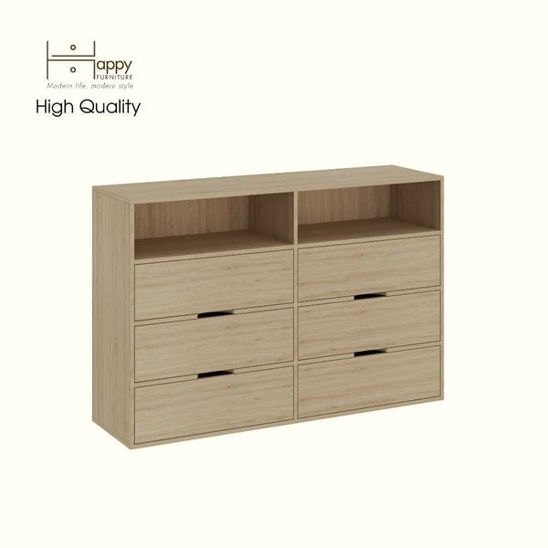  HAPPY FURNITURE , Tủ lưu trữ 6 ngăn kéo - LAYLA , THK_331 , 140cm x 40cm x 93cm DxRxC 