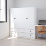  HAPPY FURNITURE , Tủ quần áo 4 cửa mở 4 ngăn kéo - CALYN , TCM_254 , 160cm x 54cm x 174cm DxRxC 