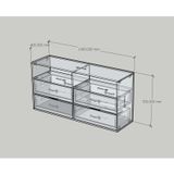  HAPPY FURNITURE , Tủ lưu trữ 4 ngăn kéo - LAYLA , THK_330 , 140cm x 40cm x 70cm DxRxC 