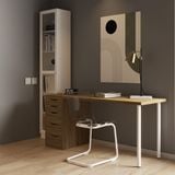  HAPPY FURNITURE , Bàn làm việc chân sắt 1 bên ngăn tủ - LIDA , BAN_020 BAN_021 BAN_022 BAN_023 , 59x72cm , sâu x cao 