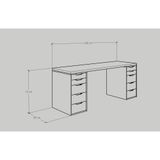  HAPPY FURNITURE , Bàn làm việc 2 bên ngăn tủ - LIDA , BAN_028 BAN_024 