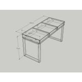  HAPPY FURNITURE , Bàn làm việc chân sắt 3 ngăn kéo - WESLEY , BAN_012 , 140cm x 59cm x 75cm 