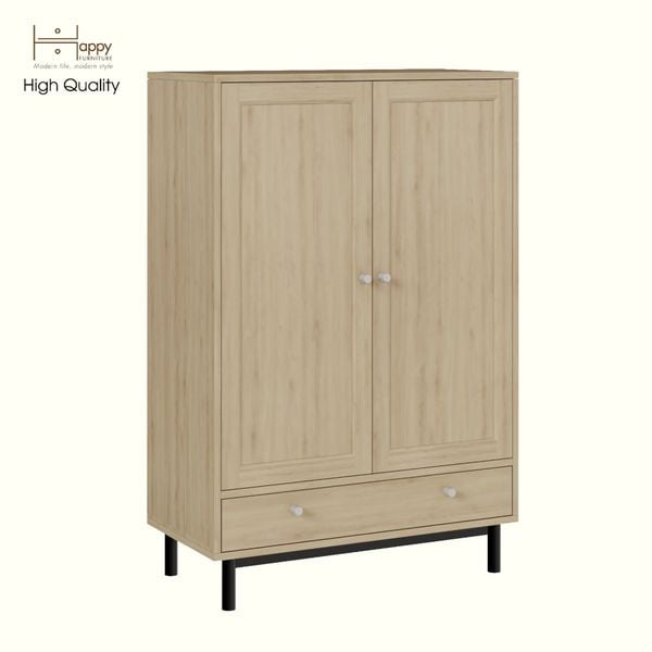  HAPPY FURNITURE , Kệ sách 3 tầng 2 cửa mở chân sắt - CATY , KSA_057, 80cm x 39cm x 120cm 