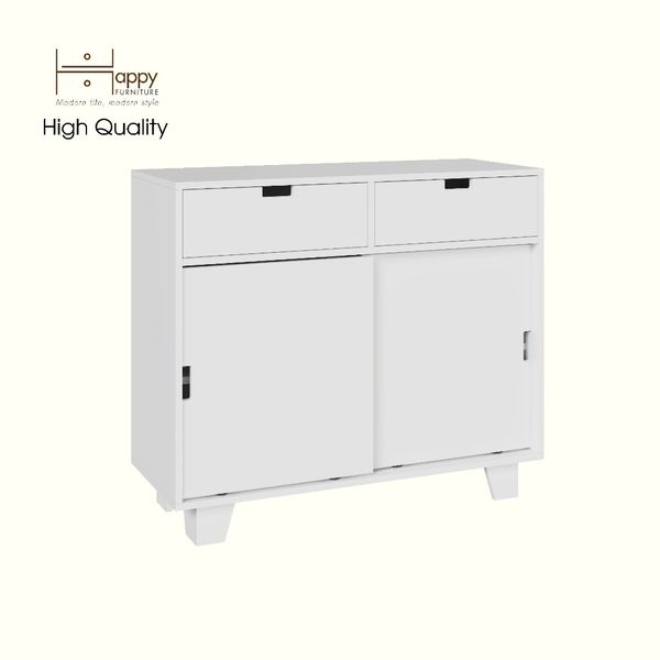  HAPPY FURNITURE , ALVA - Tủ lưu trữ 2 cửa lùa 2 ngăn kéo, TCL_040 , 100cm x 40cm x 86cm DxRxC 