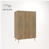  HAPPY FURNITURE , Tủ quần áo 2 cửa mở chân gỗ chéo - OSRI , TCM_012 , 120cm x 58cm x 180cm 