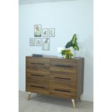  HAPPY FURNITURE , Tủ đựng đồ 6 ngăn chân gỗ chéo -  OSRI , THK_026 , 120cm x 50cm x 100cm 