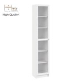  HAPPY FURNITURE , kệ sách 6 tầng cửa kính size nhỏ - CATY , KSA_011 , 40cm x 30cm x 202cm 