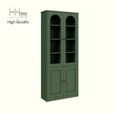  HAPPY FURNITURE , Tủ lưu trữ cửa kính 4 cửa mở - SISEEL , TCM_184 , 83cm x 33cm x 194cm 