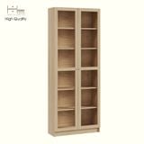  HAPPY FURNITURE , Kệ sách 6 tầng cửa kính - CATY, KSA_074 , 80cm x 30cm x 202cm DxRxC 