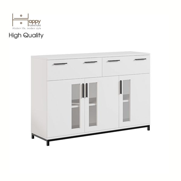  HAPPY FURNITURE , Tủ lưu trữ 2 ngăn kéo 3 cửa mở chân sắt -  LOUIS , THK_059 , 126cm x 36cm x 84cm 