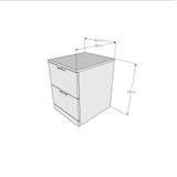  HAPPY FURNITURE , Táp đầu giường 2 ngăn kéo - SCANDINA , THK_096 , 40cm x 46cm x 53cm 