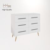  HAPPY FURNITURE , Tủ đựng đồ 6 ngăn chân gỗ chéo -  OSRI , THK_026 , 120cm x 50cm x 100cm 